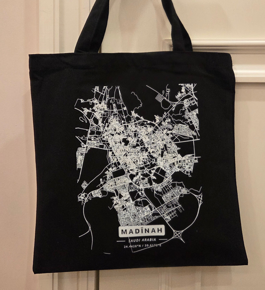 Madinah Map Tote | Black