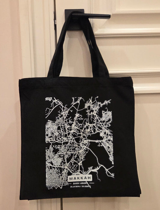 Makkah Map Tote | Black | Preorders
