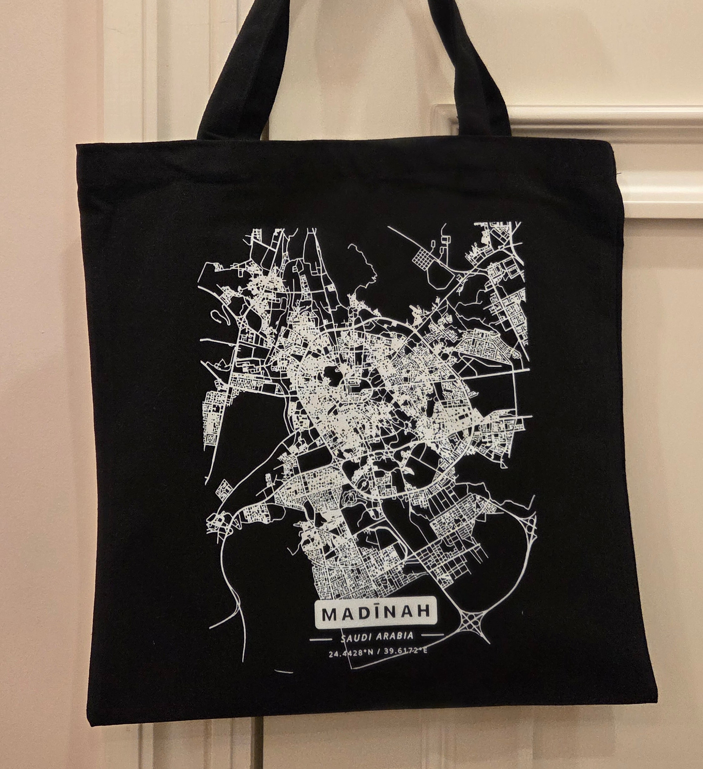 Madinah Map Tote | Black | Preorders